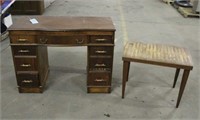 Desk & End Table, Approx 42"x20"x30" & 26"x19"x21"