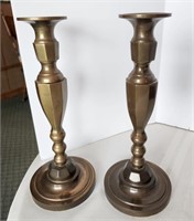 Brass Candle Stick pair.  11" tall