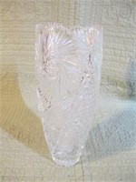 CUT GLASS TALL VASE, MINT H12