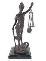 Lady of Justice Bronzed Metal Statue 10" H