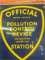 Vintage porcelain sign official pollution control