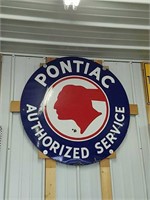 Vintage double-sided porcelain Pontiac sign