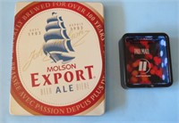 Molson Export Beer Tin Coaster & Opener Lot