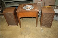 sewing cabinet, speakers & plate