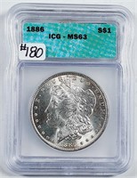 1886  Morgan Dollar   ICG MS-63