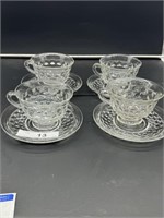 4 A.F. flared coffee cups and saucers