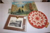 Original Oil, Lithograph Etching & Quilt Circle