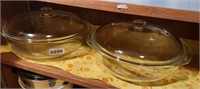 (2) GLASS BOWLS WITH LIDS