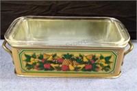Pyrex glass bread pan with metal carrier