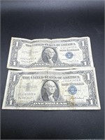 2 SILVER CERTIFICATE $1 1957 NOTES