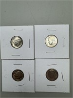 4 Various Date BU Roosevelt Dimes