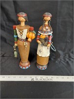 Wood Native American Harvest Statues