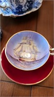 Ainsley England Ship Tea Cup and Saucer