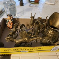 Brass figurines and one hummel