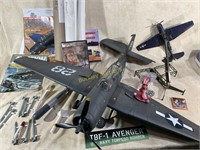 37”W MODEL AIRPLANE, POSTERS, MAGS, AND MORE