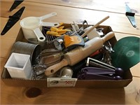 Assorted Good Kitchen ware, new rolling pin etc.