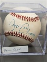 SIGNED BALL IN ACRLYIC CASE DAVEY CONE