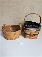 (Set of 2) Small Longaberger Baskets 3.5"& 5" tall