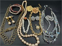 Vintage jewelry lot,w germany, ab crystals more