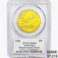 1986 US 1oz. Gold $50 Eagle PCGS MS69