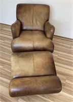 Leather chair and ottoman