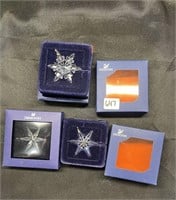 Swarovski Little Star/Snowflake Ornament X 3