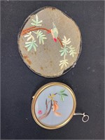 Vintage embroidered silk ornaments