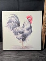Canvas Rooster Picture Farm Country Art 12"x12"
