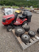 Craftsman YS 4500 riding lawn mower with bagger an