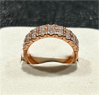 18kt Rose Gold & Silver 1.17 ct Moissanite Band