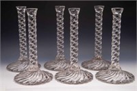 Set of 6 Swirling Glass 11" Column Supports.