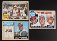 Three 1968 Topps Baseball Bob Clemente #373, #3