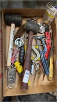 Tray lot of tools, mallets , and other
