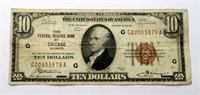 1929 $10 NATIONAL CURRENCY "CHICAGO"