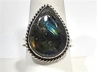 Labradorite Ring  Size 9.75 Stamped 925 NEW