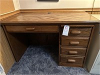 Oak desk 6 drawers
