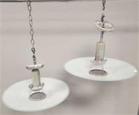 2 Art Deco / Machine Age light fixtures with 20"