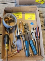 FLAT WITH WIRE STRIPPERS, PLIERS, SCREW DRIVERS
