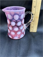 Pink coin spot opalescent syrup pitcher