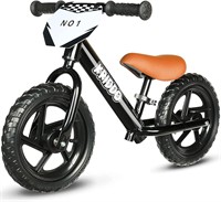 $130  KRIDDO Toddler Balance Bike, 12 Inch, Black
