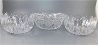 88 Lot of 3 Crystal Bowl 4-6 inches