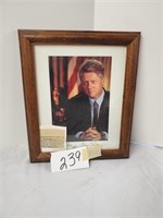 framed picture of President Clinton