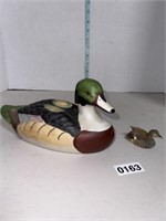 Vintage Ceramic Hand Painted Wood Duck