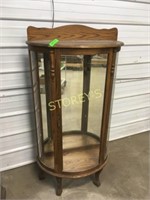 Oak Bow Front China Cabinet w/ Claw Feet