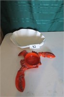 Vintage Metlox Lobster Dish & Shell Bowl Set