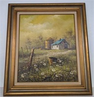 Framed oil on canvas Rossitto untitled barn