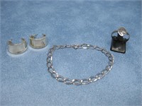 Sterling Silver Earrings, Ring & Bracelet Hallmark