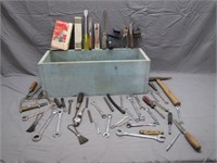 Vintage Wooden Crate Filled W/Assorted Tools