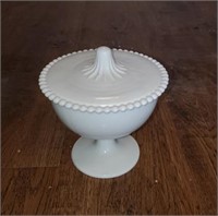 Milk Glass Candy Jar & Lid