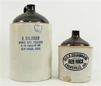 Two Stoneware Whiskey Jugs Goodman & Salzman